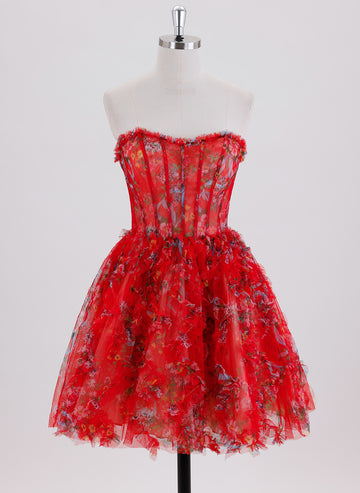 Ball-Gown/Princess Sleeveless Short Tulle Homecoming Dress With Ruffle